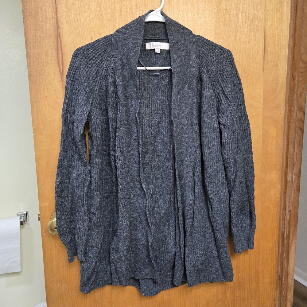 Loft Dark Gray Long Cardigan